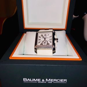 Baume & Mercier Men’s White Watch with Diamonds